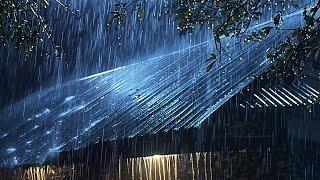 Fall into Sleep in 3 Minutes with Heavy Rain & Thunder Intense Sounds on Tin Roof - REAL RAIN