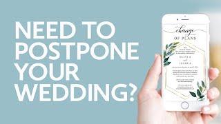 NEED TO POSTPONE YOUR WEDDING or Cancel Your Event?