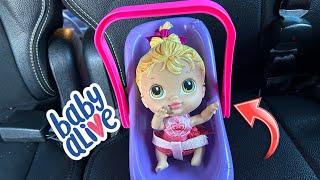 NEW Baby alive crib life doll goes on a outing 