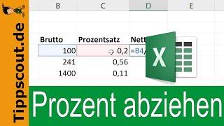 Prozentsatz abziehen in Excel