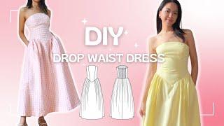 making a drop waist corset style dress [SEWING TUTORIAL]