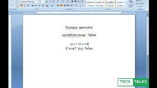 Ternery Operator
