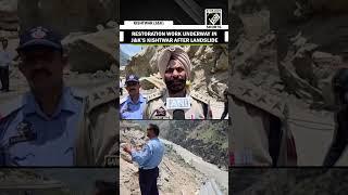 Blasting process underway as part of restoration work to clear debris on NH 244 in J&K’s Kishtwar