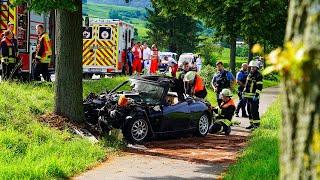 TÖDLICHER VERKEHRSUNFALL IN BENSHEIM - PKW PRALLT GEGEN BAUM UND FÄNGT FEUER ~ 23.06.2024