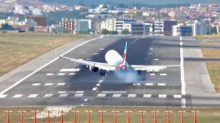 Impressive hard touch-&-go around Airbus A321neo at Lisbon Airport