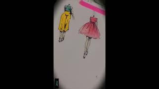 ابرو به من کج نکن‍️‍ #actorr #drawing #coler #art #paint #artist #ainaz #dress #pink