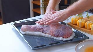 Festive Christmas Dinner Idea: Holiday Turkey Leg Baked In A Salt Crust With Potato Presents