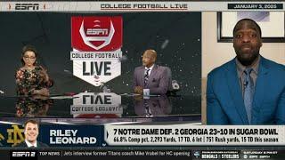 ESPN College Football Live | Sam Acho reacts to Georgia 23-10 loss to Notre Dame win in Sugar Bowl