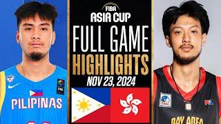 GILAS PILIPINAS vs HONG KONG FULL GAME HIGHLIGHTS NOVEMBER 23, 2024 FIBA ASIA CUP QUALIFIERS 2K25