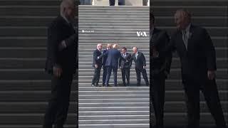 President Trump arrives at US Capitol for luncheon with Irish PM  | VOA News #shorts
