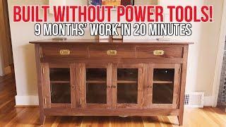 Walnut Sideboard Full Build—No Power Tools Used! | Hand Tool Woodworking