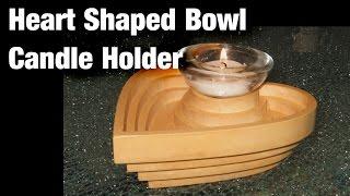 Heart shaped Bowl - Candle Holder / Woodworking