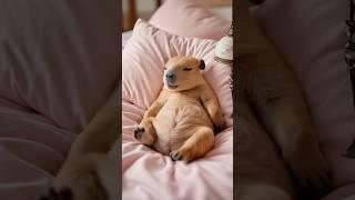 What sweet dreams did you have? #capybara #cute #cuteanimals #animals #funny #trending #heartwarming
