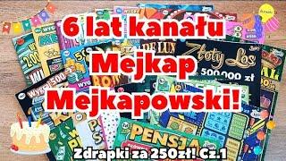 Zdrapki Lotto  Wielki MIX zdrapek za 250zł !  6 lat kanału! Ta zdrapka trzyma formę!