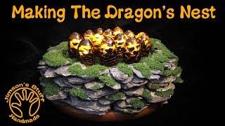 Woodturning The Dragon's Nest Night Light. Pinecone Mini Eggs