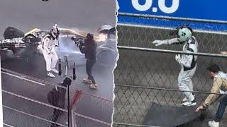 Brad Pitt Filming DRAMATIC Crash Scene for F1 Movie in Las Vegas GP