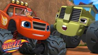 Blaze Uses Blazing Speed To Jump Over Sleeping Giants! | Blaze and the Monster Machines