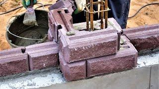 Монтаж забора BRICK на ленточный фундамент