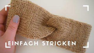 Super einfach! Doppelstrick Stirnband | mit Twist | nur rechte Maschen stricken