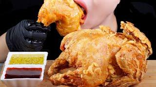 ASMR MUKBANG | Fried Whole Chicken | Korean Street Style Chicken | Fire Sauce and Garlic Sauce