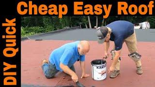 Rubber Flat Roof Install - Peel and Stick Only 2 people needed DIY, Cheap, Carport, Garage, Porch,..