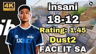 insani 5-stack Dust2 POV | FACEIT SA | Dec 23, 2024 #cs2 #pov