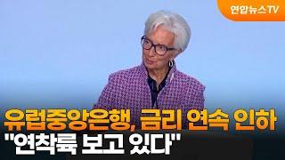 유럽중앙은행, 금리 연속 인하…"연착륙 보고 있다" / 연합뉴스TV (YonhapnewsTV)