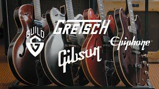 Comparing Hollowbody & Semi-hollowbody Guitars from Gibson, Guild, Gretsch and Epiphone.