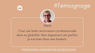 Témoignage de Marie Formation Assistant Blogueur