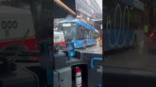 A broken BYD at the Kamppi bus station entrance