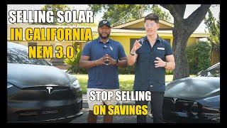 Selling Solar in NEM 3 CALIFORNIA