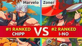 GGST ▰ Marvelo (#1 Ranked Chipp) vs Zoner | Kshuewhatdamoo (#2 Ranked I-No). High Level Gameplay