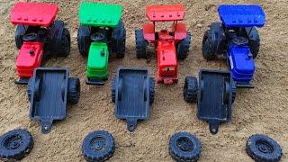 बच्चों aaj mini tractors ko ढूंढने ke liye Truck aur Jcb जंगल me gaye !! Krishna toy