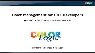 Colour Management for PDF developers; Dietmar Fuchs