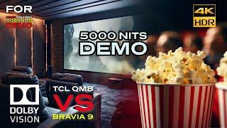 DOLBY VISION "5000 NITS DEMO" TCL QM8 115 Inch vs BRAVIA 9 85 Inch [4KHDR] (Download Available)