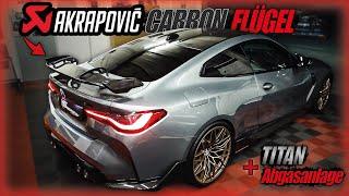 AKRAPOVIC Carbon HeCkFlÜgEL + Titan Abgasanlage passend für BMW M4 G82 Competition X-Drive