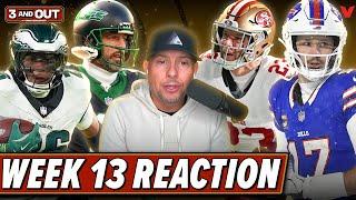 Week 13 Reaction: Josh Allen & Saquon top MVP candidates.49ers are DONE. Rodgers' Future | 3 & Out