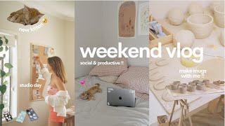 weekend vlog | studio day making mugs, hanging with friends + getting a kitten 