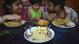 home made Aloo Paratha and pao roti malai chamchom | eating show with sound