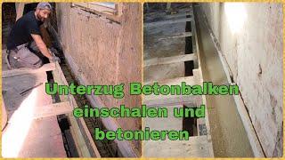 Unterzug einschalen und betonieren, Betonbalken