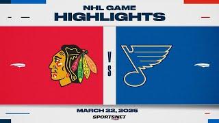 NHL Highlights | Blackhawks vs. Blues - March 22, 2025