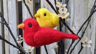 Needle Felt a Basic Bird and How to String It to Hang