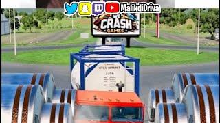 Trucks Vs Huge Bollards #cars #beamNG #beamngdrive #gaming