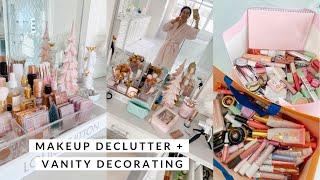 MAKEUP DECLUTTER, VANITY DECORATING + FINISHED CHRISTMAS TREE!VLOG @Slmissglam