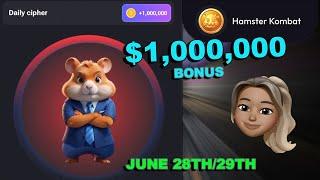 Hamster Kombat $1,000,000 Daily Cipher 28th/29th June