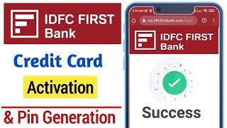 How To Activate IDFC FIRST BANK Credit Card CHECK  YOUR CREDIT CARDS OFFER https://rb.gy/qhkvv