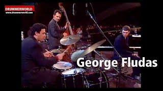 George Fludas: COOL DRUM SOLO with Benny Green - 1996 #georgefludas  #bennygreen #drummerworld