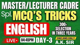 ENGLISH Master Cadre | SPL. MCQ’S Tricks | LIVE | 17-01-2025 | Thursday | 04:45 PM | BY A.K.SIR