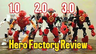 Hero Factory 1.0, 2.0, and 3.0 heros review