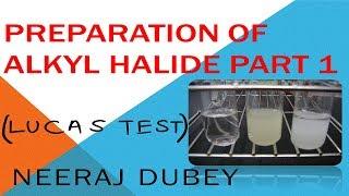 PREPERATION OF ALKYL HALIDE | LUCAS TEST | Alkyl halide | Neeraj dubey